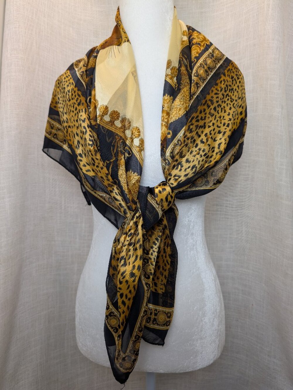 Safari Animal Print Womens Square Scarf Earthtone Colors 40"x40"